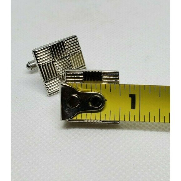 Square Design Silver Designer Cuff Links - Picture 8 of 8
